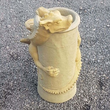 bathstone two colour dragon chimney pot